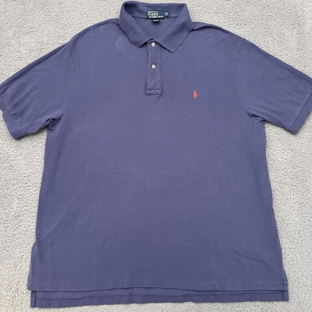 Vintage Polo Ralph Lauren Men's Polo Shirt 2XB Big Blue Golf‎ Stretch Preppy